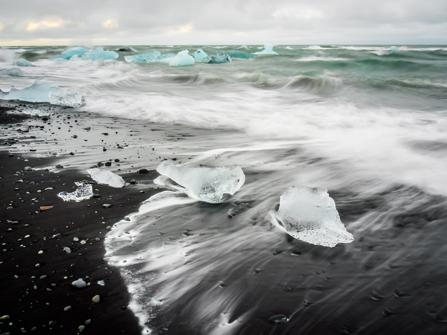 Wind, Ice and Sea at Ice Beach